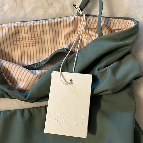 New! LOCAL THREAD Matador One Piece Swimsuit in Aloe Size Small NWT no padding - Picture 9 of 11